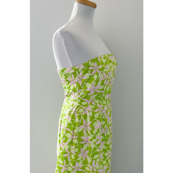 Lilly Pulitzer Green and White Strapless Dress - Picture 2 of 8